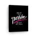 Smile Art Design Do It with Passion or Not At All Lettering Pink Brush Motivational Canvas Wall Art Inspirational Wall Art Entrepreneur Quote Canvas Print Modern Office Decor Gift Ready to Hang 17x11