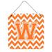 Carolines Treasures CJ1046-WDS66 Letter W Chevron Orange and White Wall or Door Hanging Prints 6x6 multicolor