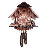 Eight Day Cuckoo Clock Chalet Volksmarcher raises staff