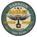 DARREL S Garage 14 Round Metal Sign Man Cave Home Wall Decor 100140027263