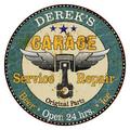DEREK S Garage 14 Round Metal Sign Man Cave Home Wall Decor 100140027153