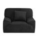 Unique Bargains 1-Piece Transitional Solid Stretch Armchair Slipcover Black