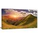DESIGN ART Sunrise Over Green Mountains - Landscape Photo Canvas Art Print 40 in. wide x 20 in. high - 1 Panel