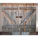 Rustic Decor Collection Wooden Door American Country Style Curtain 2 Panel Set