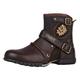 OSSTONE Motorcycle Boots for Men Cowboy Hiking Fashion Zipper Leather Chukka Ankle Boots Casual Shoes OZ-5008-1-N-Brown-10.5