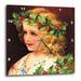 3dRose Clapsaddle ? Girl Wearing Holly Wreath Wall Clock 13 by 13-inch