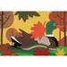 Mallard Duck with Fall Leaves Washable 21 X 33 Area Accent Rug