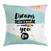 Dream Throw Pillow Cushion Cover Dreams Don t Work Unless You Do Inscription Abstract Hipster Retro Style Composition Decorative Square Accent Pillow Case 20 X 20 Multicolor by Ambesonne