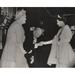 Prime Minister Winston Churchill And Lady Churchill Bows To Queen Elizabeth As She Arrives At His Retirement Dinner In London History (36 x 24)