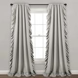 Lush Decor Reyna Ruffle 95 x 54 Solid Light Gray 3 Rod Pocket 2-Pc Set Window Panel