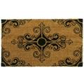 Rubber-Cal Traditional Fleur de Lis French Mat Coco Mat 18 by 30-Inch