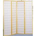 Legacy Decor Shoji Screen 4 Panel Room Divider 71 Tall Natural