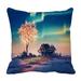 PHFZK Tree Pillow Case Abandoned House and Fantasy Tree Lights under Nort Pillowcase Throw Pillow Cushion Cover Two Sides Size 20x20 inches