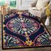 SAFAVIEH Bellagio Rio Floral Wool Area Rug Navy Blue/Multi 8 x 10