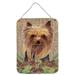 Carolines Treasures SC9046DS1216 Yorkie Faux Burlap and Pine cones Wall or Door Hanging Prints 12x16 multicolor