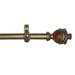 Bronze/Mahogany Decorative Telescopic Metal Curtain Rod with Contemporary Ultra Durable Polyresin Finials - Adjustable Size: 28 to 48