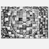 Designart Black and Grey Cubes Modern wall clock
