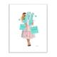 Stupell Industries Woman Shopping Blue Pink Glam Fashion Watercolor Wall Plaque by Amanda Greenwood