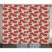 Poppy Curtains 2 Panels Set Spring Garden Pattern with Red Blossoms Seed Capsules and Little Dots Window Drapes for Living Room Bedroom 108W X 90L Inches Mint Green Ruby and Beige by Ambesonne