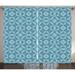 Blue Curtains 2 Panels Set Geometric Illustrated Lattice Pattern with Abstract Elements in the Shades of Blue Window Drapes for Living Room Bedroom 108W X 96L Inches Blue and Grey by Ambesonne