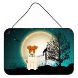 Carolines Treasures BB2291DS812 Halloween Scary Wire Fox Terrier Wall or Door Hanging Prints 8x12 multicolor