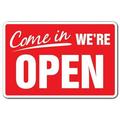 SignMission 10 x 14 in. Tall Come In Were Open Business Aluminum Sign with Store Hours Yes We Are Open Closed