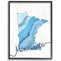 Stupell Industries Minnesota Agate Blue US State Design Framed Wall Art by Ziwei Li