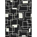 Milliken Black & White Area Rug Offbeat Black Box Boxes Squares 7 8 x 10 9 Rectangle