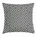 Moroccan Throw Pillow Cushion Cover Moorish Star Pattern with Intertwined Lines Oriental Motif Ancient Arab Elements Decorative Square Accent Pillow Case 16 X 16 Inches Black White by Ambesonne