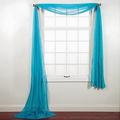 1 PC SOLID AQUA BLUE SCARF VALANCE SOFT SHEER VOILE WINDOW PANEL CURTAIN 216 LONG TOPPER SWAG