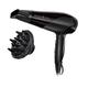Remington Powerful Hair Dryer for fast professional styling with Ionic Conditioning for Frizz Free Hair - Diffuser & Concentrator Attachments, 3 heat & 2 speed settings and cool shot, 2200W, Black