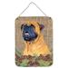 Carolines Treasures SS4062DS1216 Bullmastiff on Faux Burlap with Pine Cones Wall or Door Hanging Prints 12x16