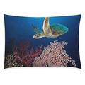 ZKGK Ocean Sea Turtle Home Decor Seaweed Pillowcase 20 x 30 Inches Two Side Deep Sea Pillow Cover Case Shams Decorative