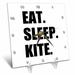 3dRose Eat Sleep Kite - Kitesurfing kiteboarding kitesurfer kiteboarder surf Desk Clock 6 by 6-inch