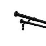 Exclusive Home Topper Double Curtain Rod and Finial Set Matte Black 66 -120