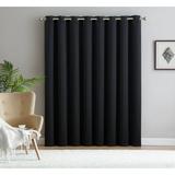 Nicole - 1 Patio Extra Wide Premium Thermal Insulated Blackout Curtain Panel - 16 Grommets - 102 Inch Wide - 96 Inch Long - Ideal for Sliding and Patio Doors (1 Panel 102 x 96 Black)