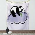 Panda Tapestry Panda Bear Sleeping on Cloud in Starry Night Sky Children Cartoon Illustration Print Wall Hanging for Bedroom Living Room Dorm Decor 60W X 80L Inches Lilac Black by Ambesonne