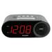 SHARP Digital Alarm Clock 2 AMP USB FAST Charge Port Black and Gunmetal with Red LED Display