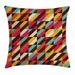 Abstract Throw Pillow Cushion Cover Funky Geometric Square Boxes with Parallel Color Bars Triangles Stripes Retro Decorative Square Accent Pillow Case 16 X 16 Inches Multicolor by Ambesonne