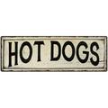 HOT DOGS Farmhouse Style Wood Look Sign Gift 8x24 Metal Decor 108240028200