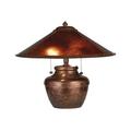 Meyda Tiffany 77774 Table Art and Craft Lamp Shade and Solid Base 19 H Bronze/Dark