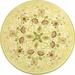 SAFAVIEH Chelsea Harlan Floral Wool Area Rug Ivory/Green 8 x 8 Round