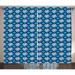 Ikat Curtains 2 Panels Set Hand Drawn Doodle Diagonal Squares with Sketchy Look in Blue Shades Window Drapes for Living Room Bedroom 108W X 108L Inches Dark Blue Pale Blue White by Ambesonne