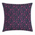 I Love You Throw Pillow Cushion Cover Romance Pattern with Heart Forms and Love Quote Valentines Couples Theme Decorative Square Accent Pillow Case 18 X 18 Inches Magenta Dark Grey by Ambesonne