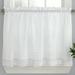 Pleated Crochet Kitchen Window Curtain Tier Pair or Valance White