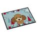 Carolines Treasures BB1752JMAT Winter Holiday Chocolate Brown Poodle Door Mat Indoor Rug or Outdoor Welcome Mat 24x36