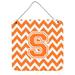 Carolines Treasures CJ1046-SDS66 Letter S Chevron Orange and White Wall or Door Hanging Prints 6x6 multicolor