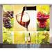 Ambesonne Wine Curtains 2 Panel Set Vineyard Grape Harvest 108 x 84 Green Red