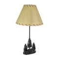 Zeckos Cast Iron Bear In The Forest Table Lamp 24 1/2 inches High Beige Shade