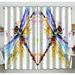 GCKG Colorful Dragonfly Art Window Curtain Kitchen Curtain Size 52(W) x 84 inches (Two Piece)